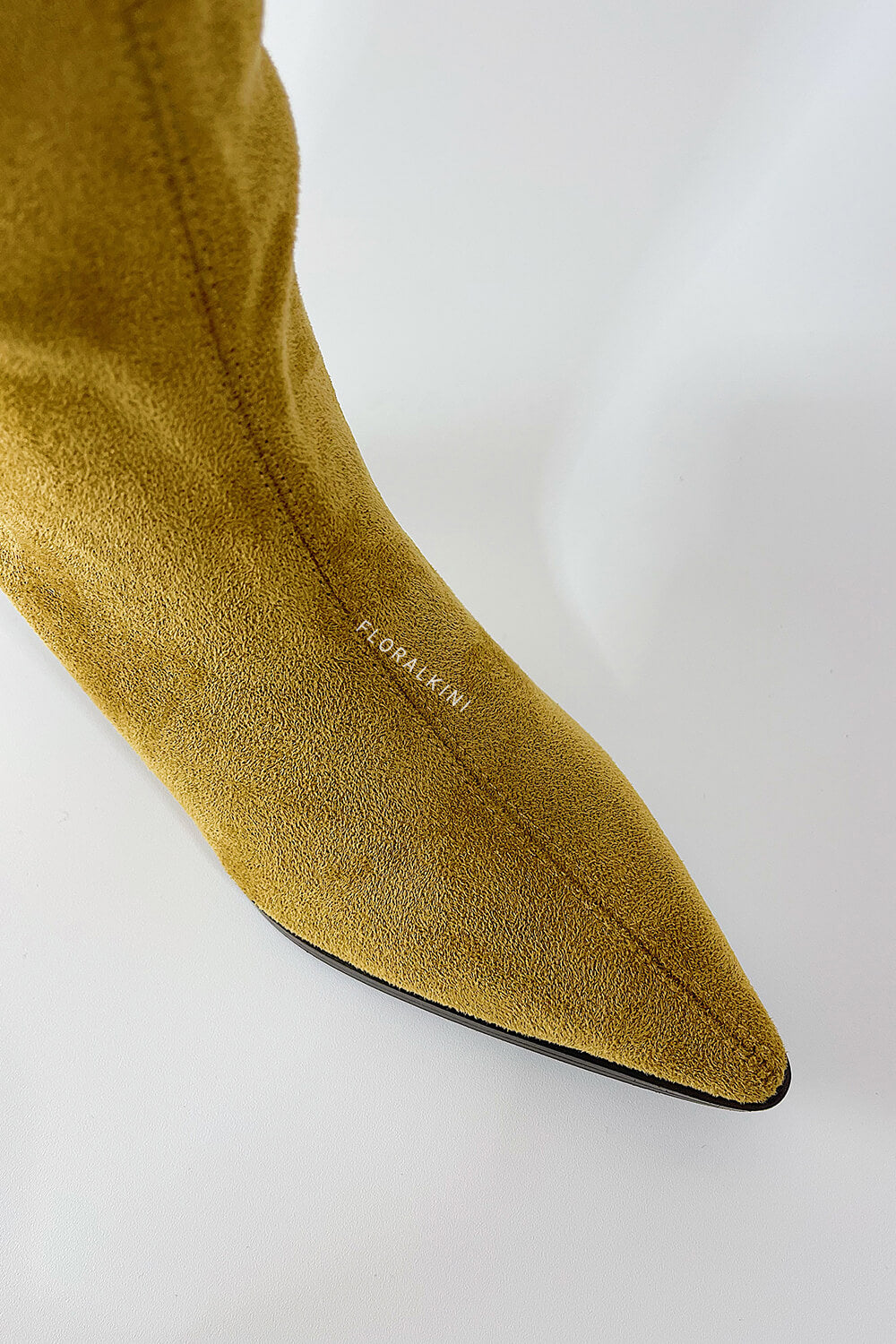 Brown Suede Knee High Kitten Heel Boots
