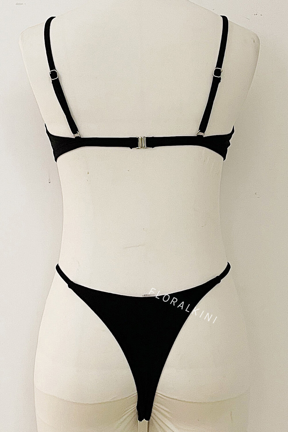 Bralette Cutout Gold-Accented Brazilian Bikini Set