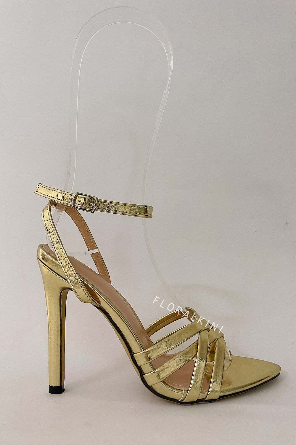 Strappy Open Pointed Toe Stiletto Heeled Sandals