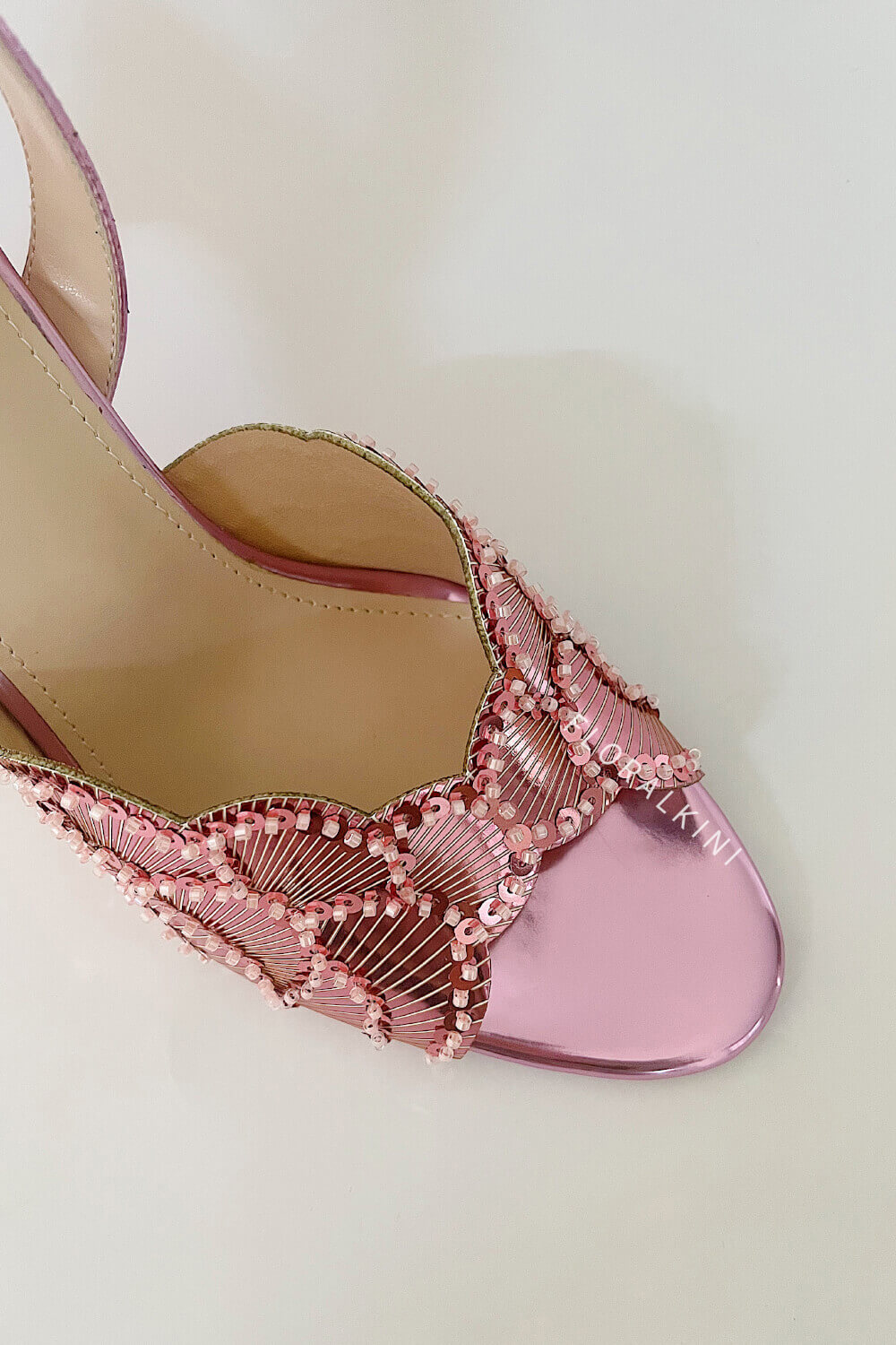 Foral Sequin-Embellished Open Toe Stiletto Heeled Sandals