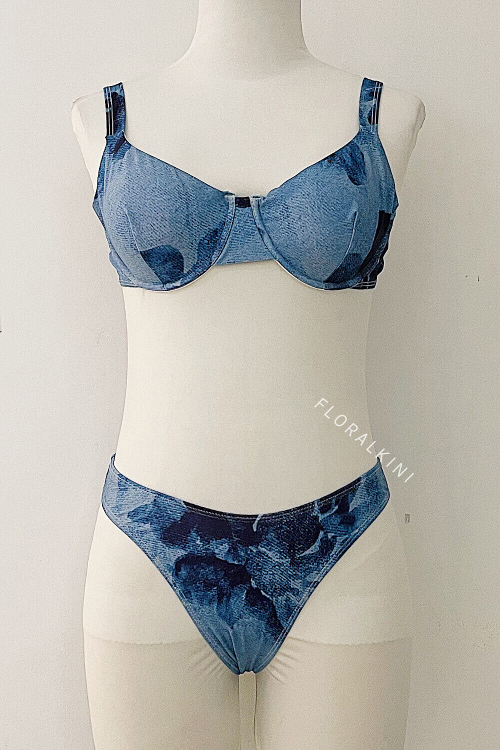 Floral Underwire High-Cut Bikini Set With Self-Tie Maxi Sarong Skirt