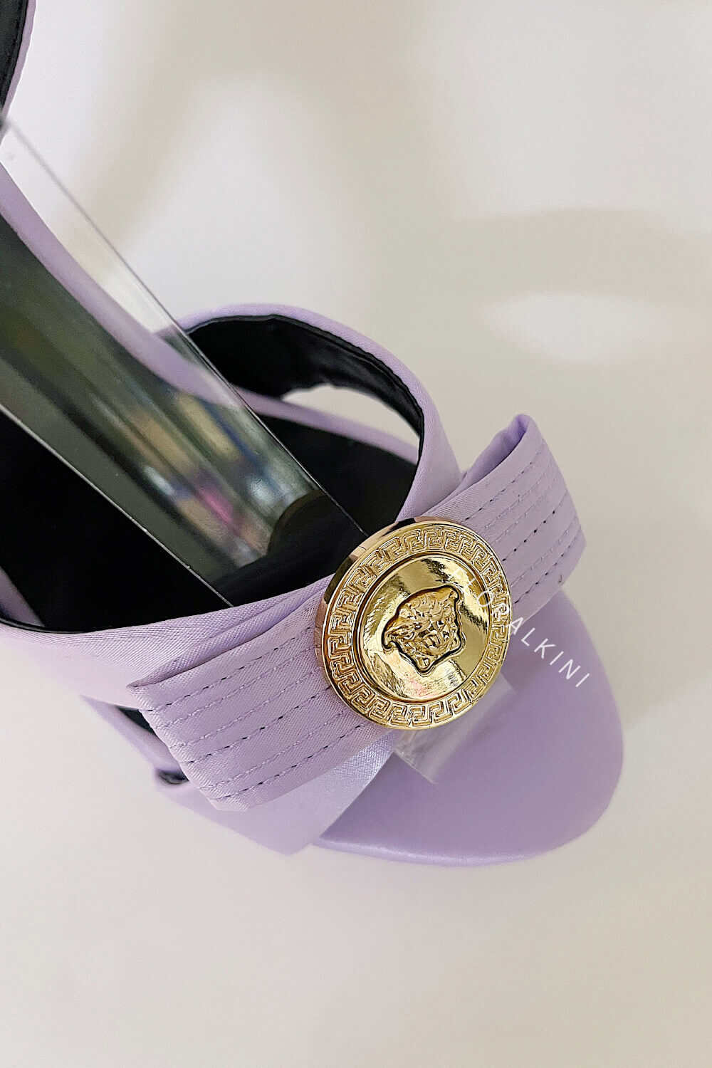 Ribbon Satin Open Square Toe Platform Block Heels