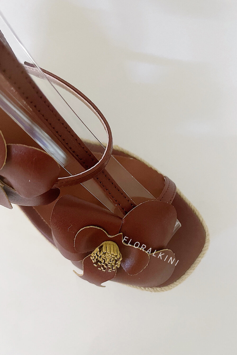 Flowers Embellished Platform Espadrille Wedge Sandals