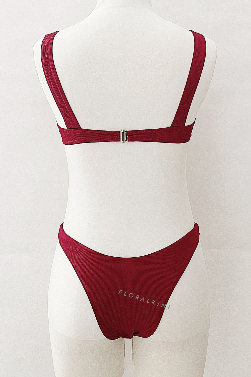 Burgundy High Rise Bikini Bottom