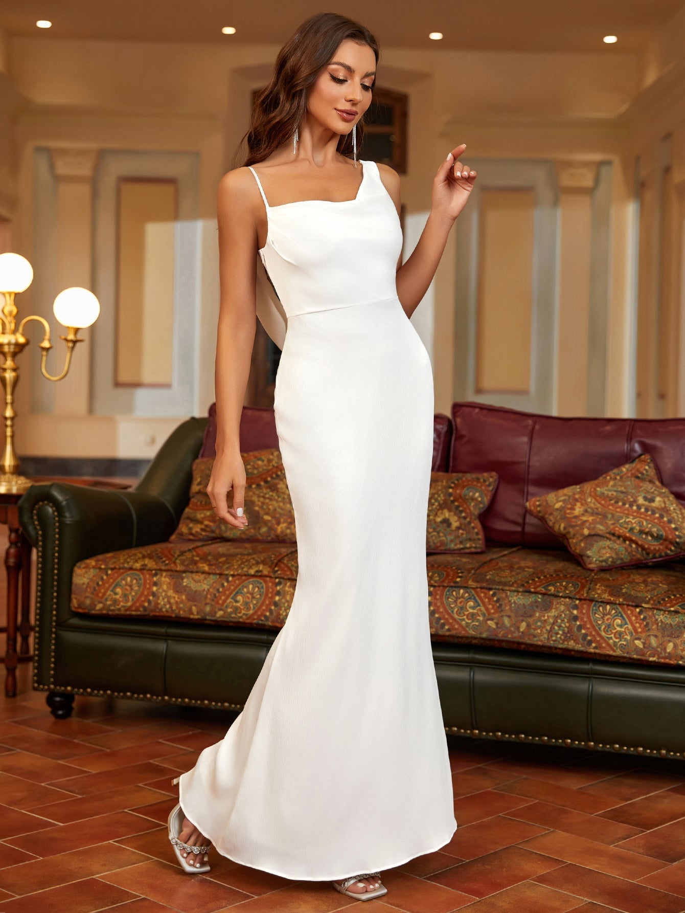 One-Shoulder Sheath Gown Dress