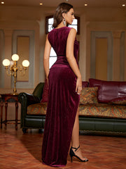 Velvet Glitter Gown Dress