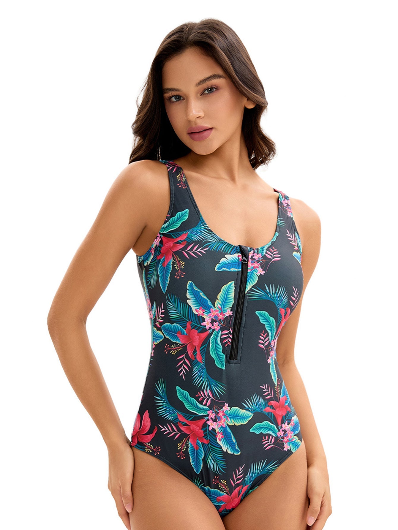 Backless Floral Print Swimsuit