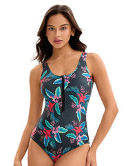 Backless Floral Print Swimsuit