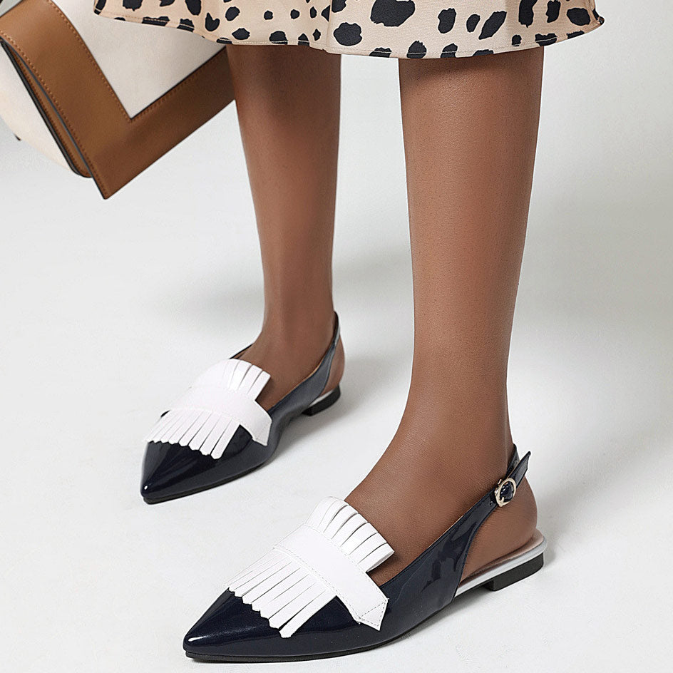 Closed-toe Tassel Flats Pointed Toe Sandals