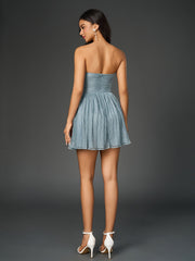 Cut Out Backless Glitter Tube Dress