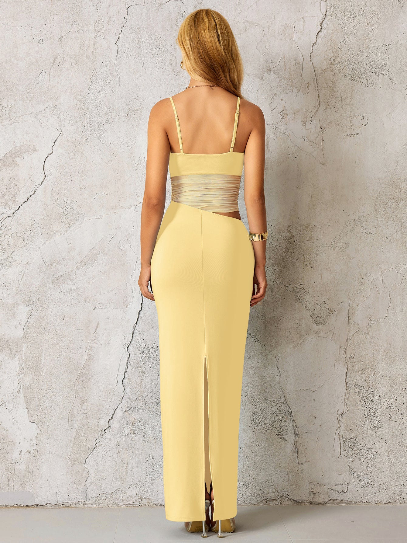Cut Out See Through Split Bodycon Dress