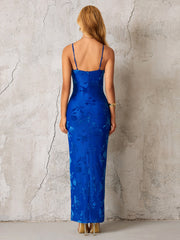 Cut Out Tie Front Zipper Back Maxi Dress