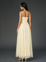 Solid Mesh Ruched Backless Slip Maxi Dress
