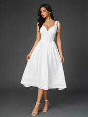 Sexy Solid V-Neck Ruched Midi Dress