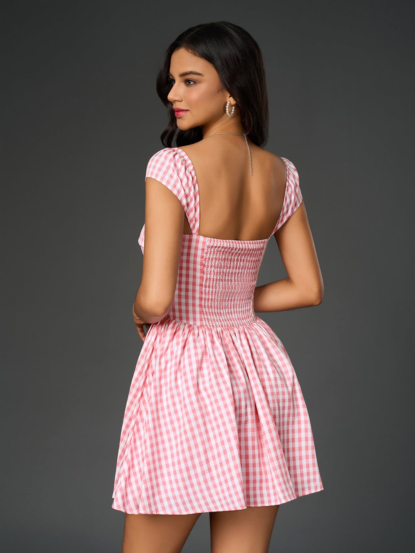 French Ballet-Inspired Deep V-Neck Slim Mini Dress