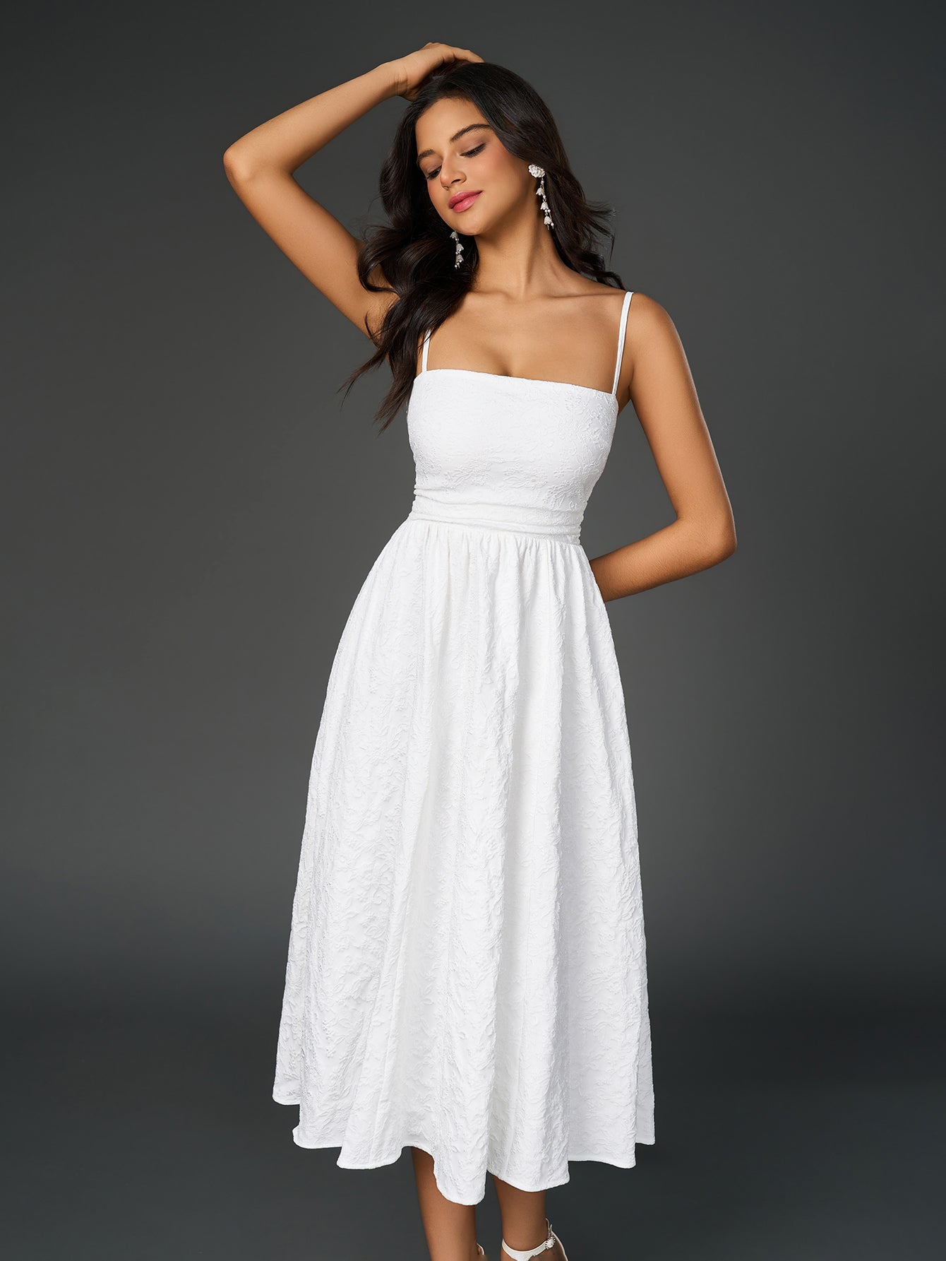 Solid Corset Backless Ruched Slip Dress
