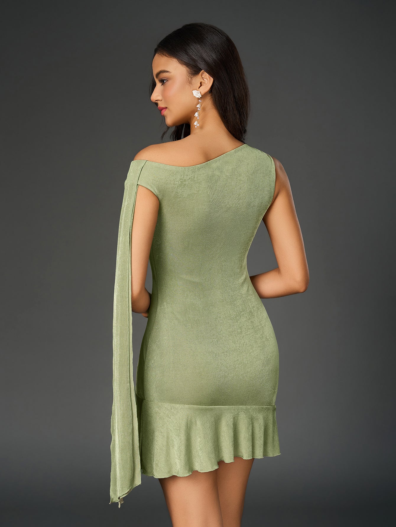 Elegant Solid Sleeveless Off-Shoulder Ruched Mini Dress