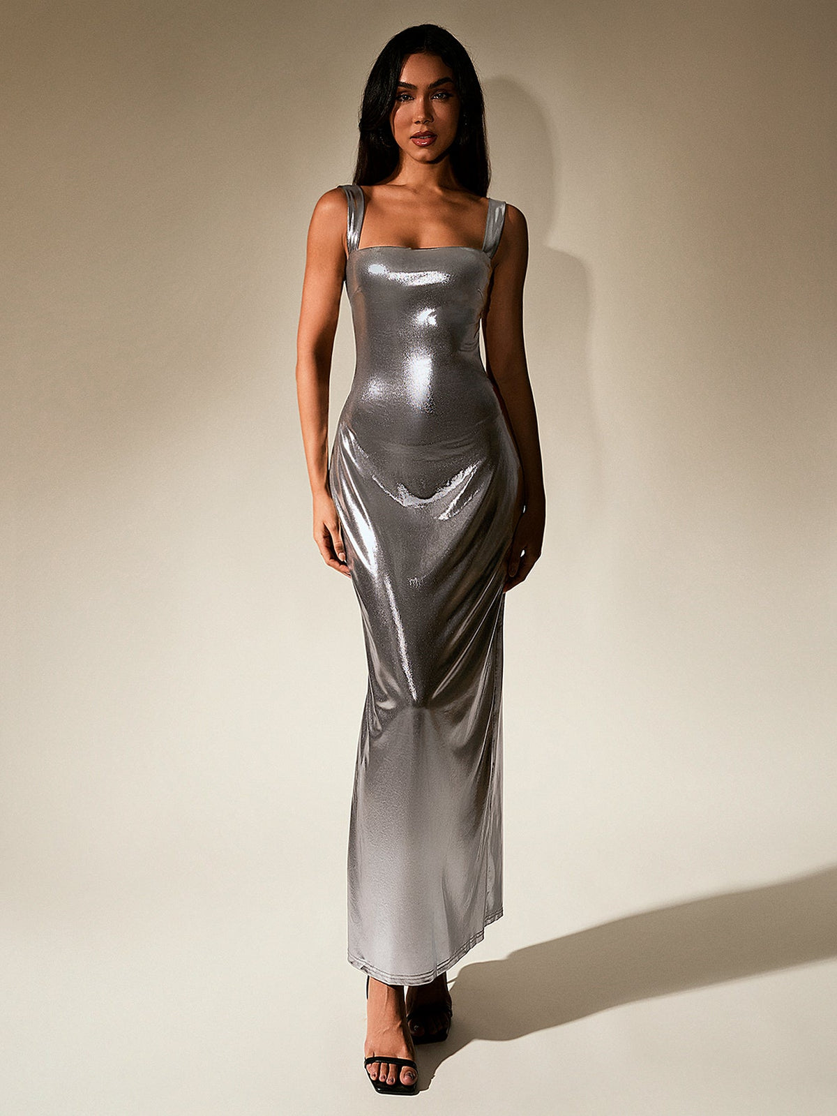 Sexy Sleeveless Backless Ruched Bodycon Strap Maxi Dress