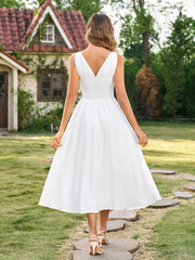Deep V-Neck Ruched Embellished Button Maxi Dress