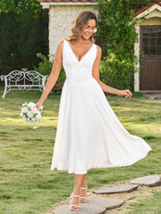 Deep V-Neck Ruched Embellished Button Maxi Dress