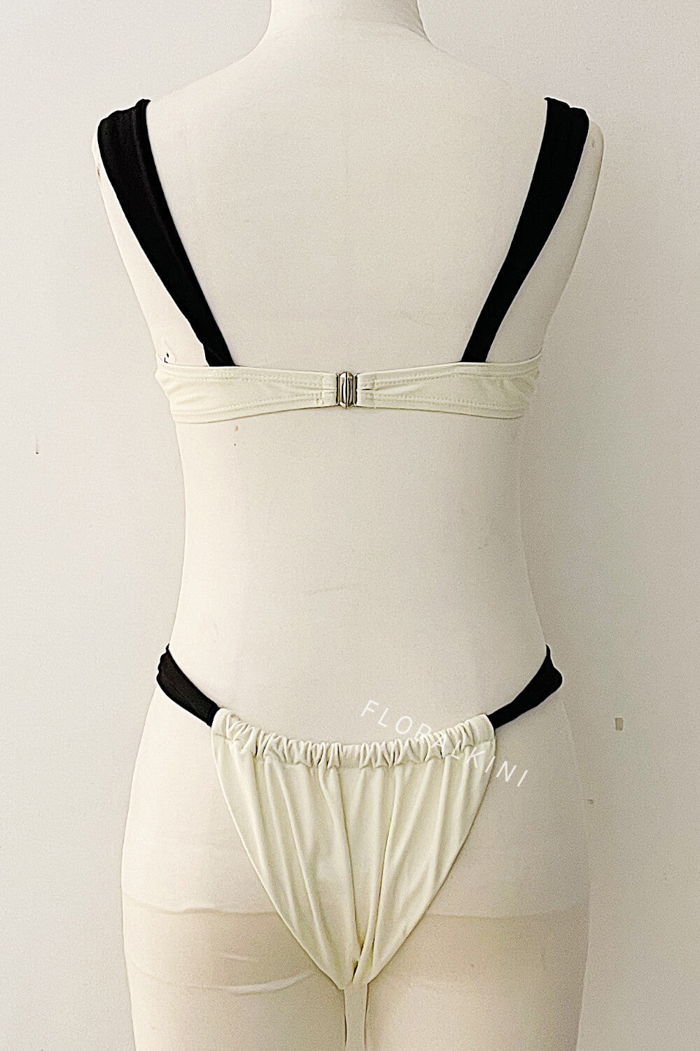 Black & White Two-Tone Balconette Underwire Ruched Bikini Set