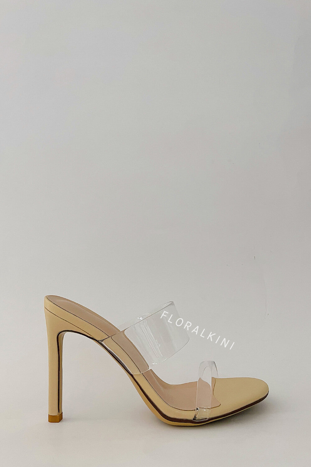 Clear Perspex Double Strap Open Toe Stiletto Heel Sandals