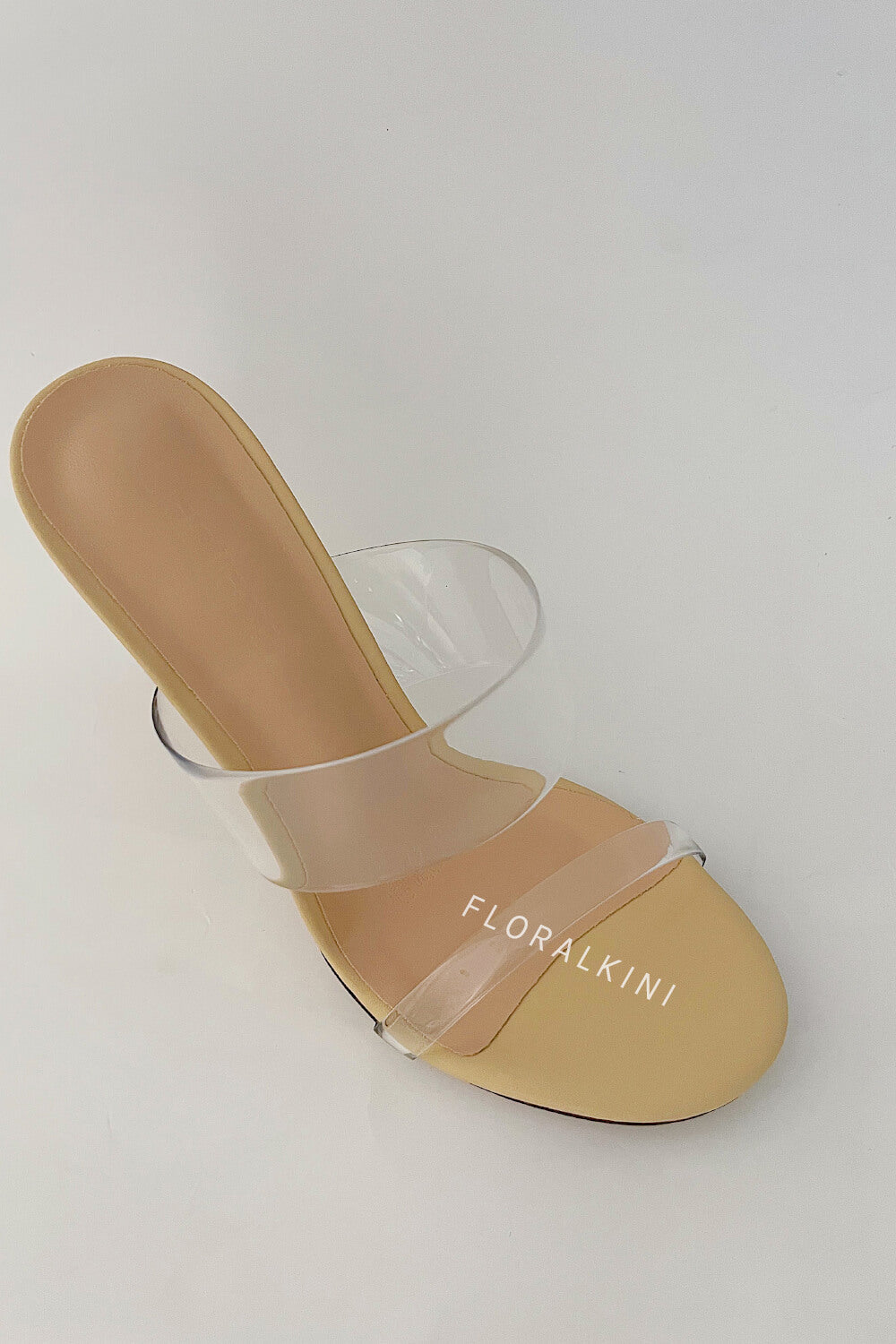 Clear Perspex Double Strap Open Toe Stiletto Heel Sandals