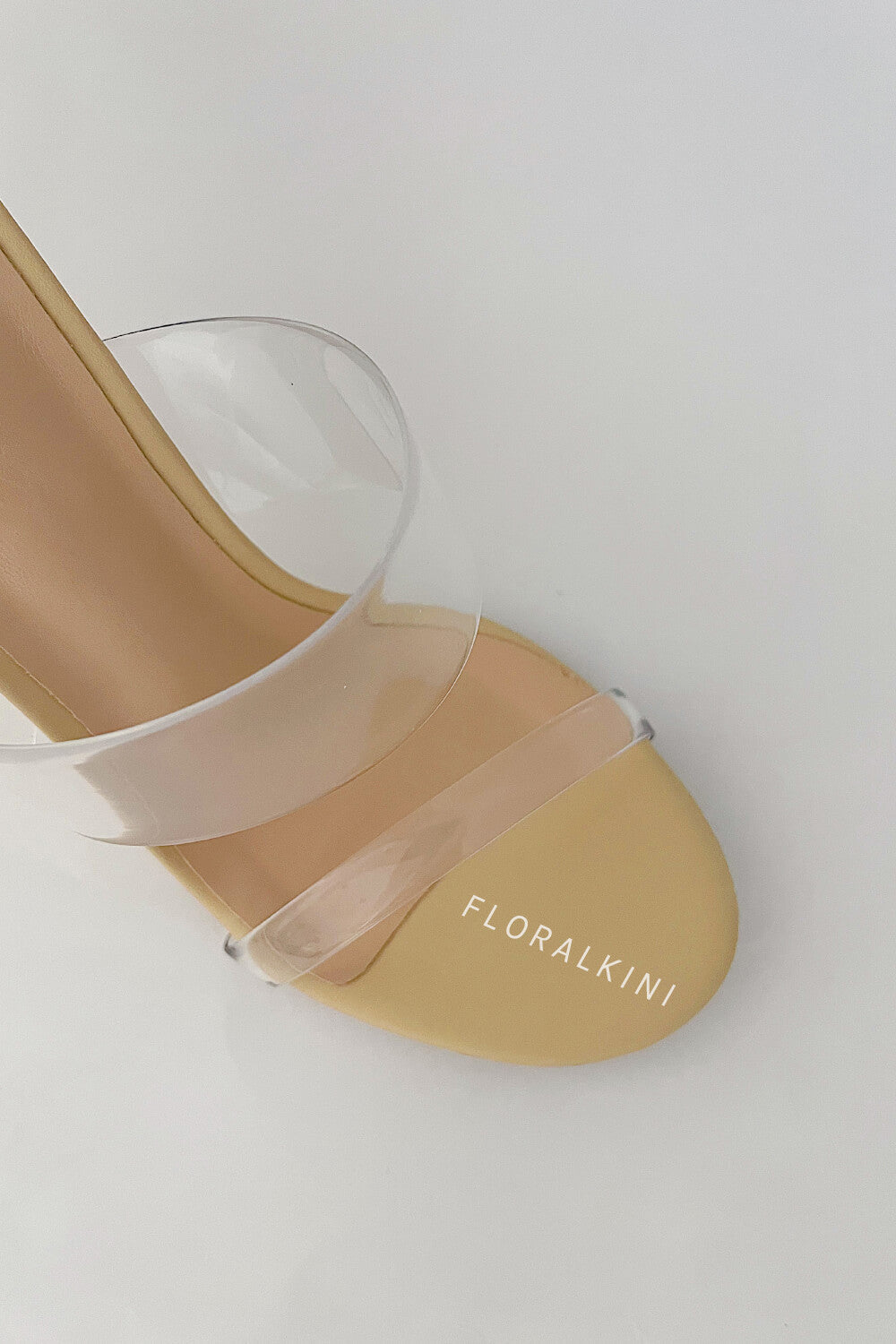Clear Perspex Double Strap Open Toe Stiletto Heel Sandals