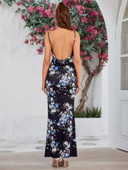 High Split Thigh Floral Print Maxi Dress