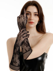 Lace Fishnet Gloves As Clothing