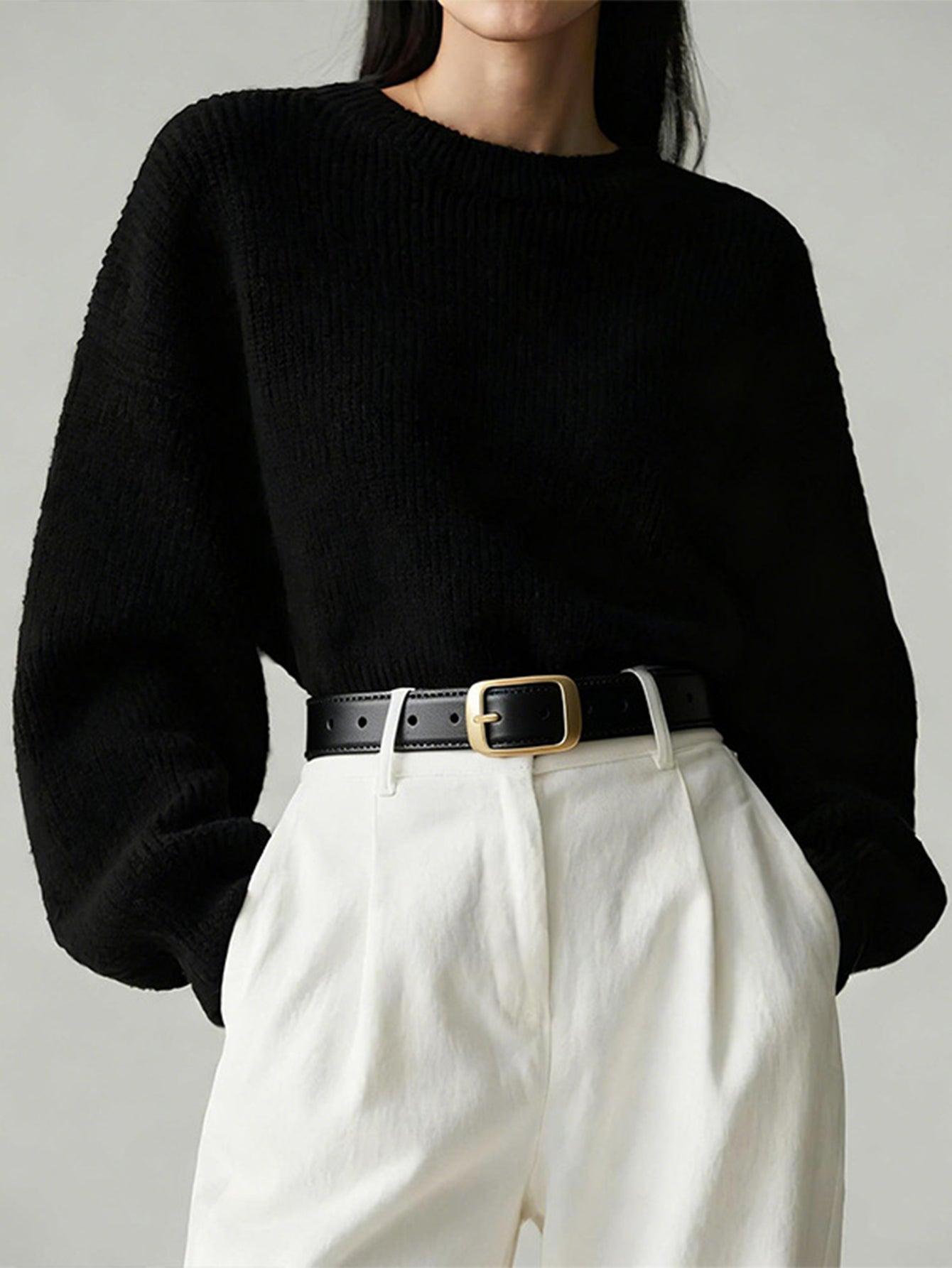 Leather Belt With Gold Buckle