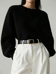 Leather Belt With Gold Buckle