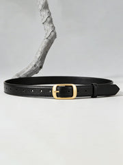 Leather Belt With Gold Buckle