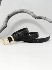 Leather Belt With Gold Buckle