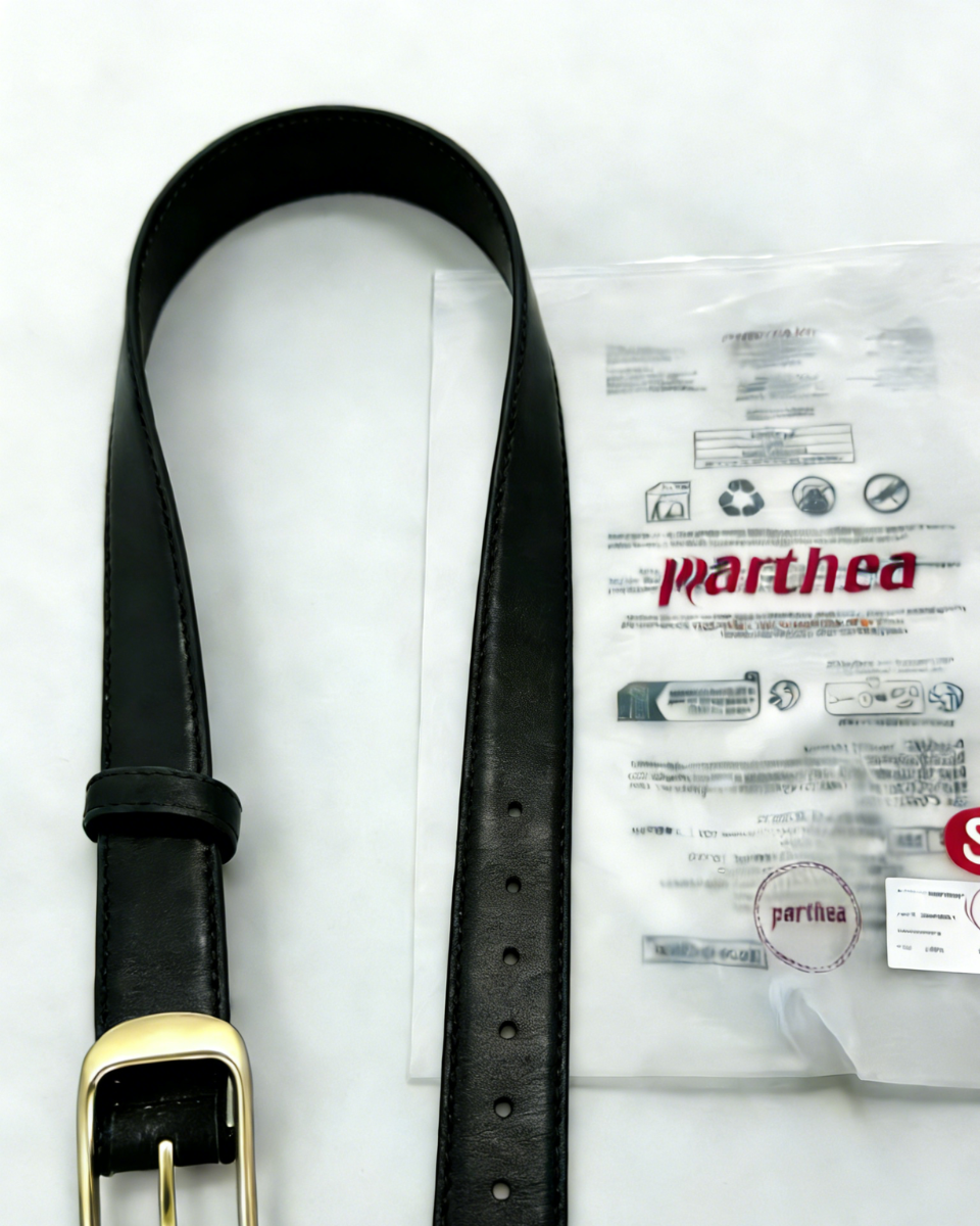 Leather Belt With Gold Buckle
