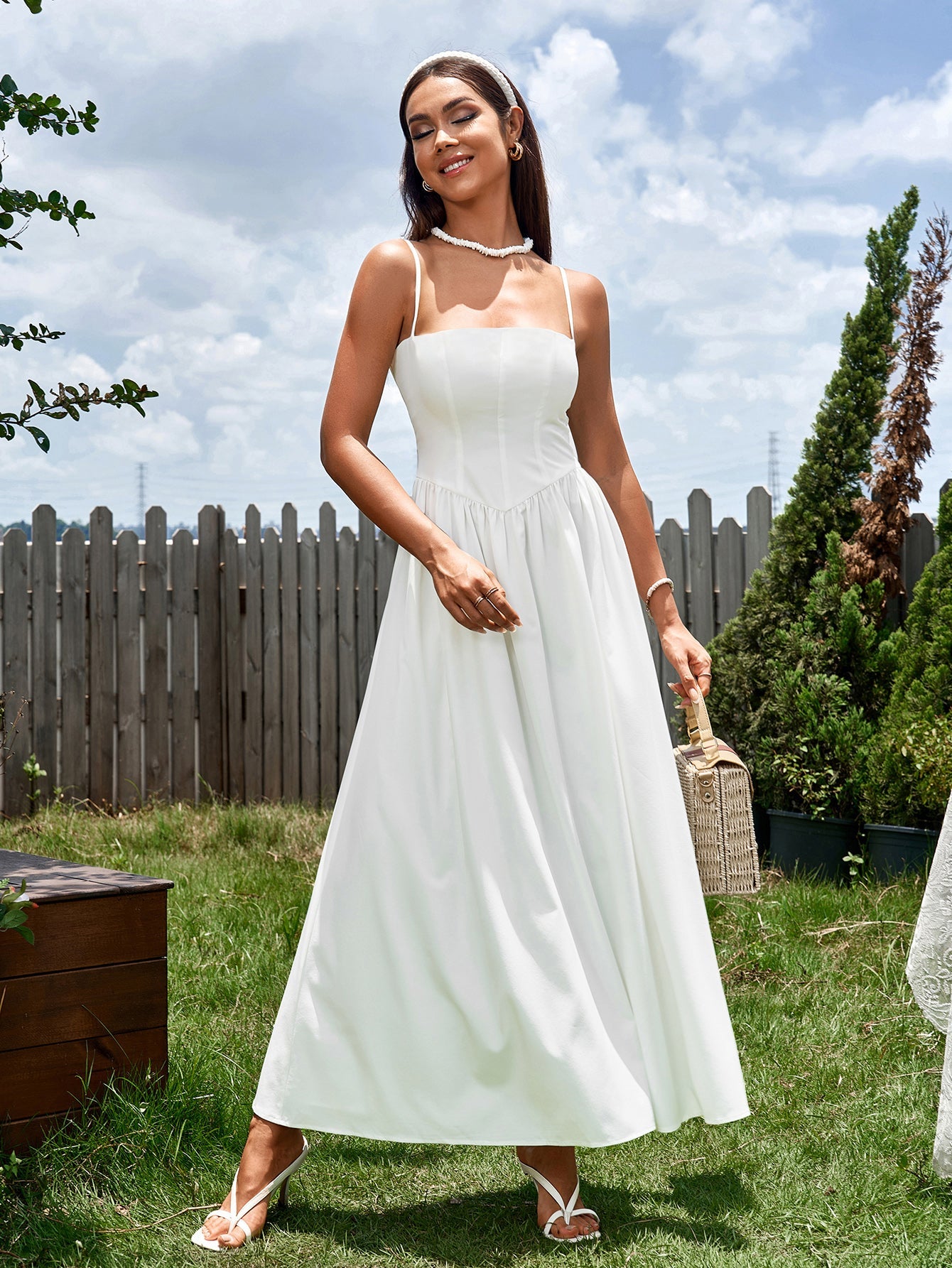 Solid Sleeveless Backless Waist-Cinching Ruched Slip Maxi Dress