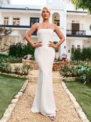 Sexy Solid Sleeveless Backless Ruched Bodycon Slip Gown