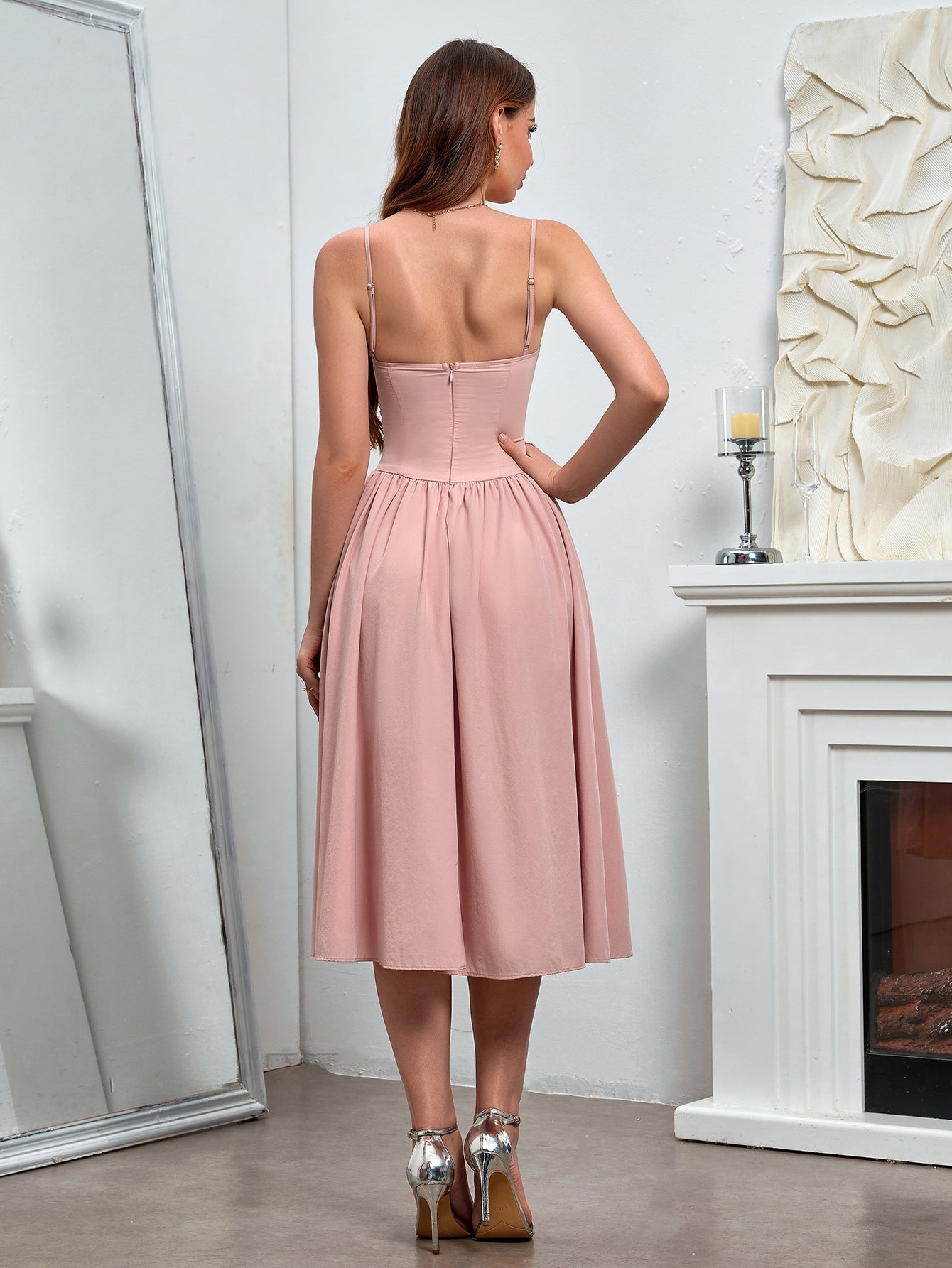 Classic Ivory A-Line Midi Dress