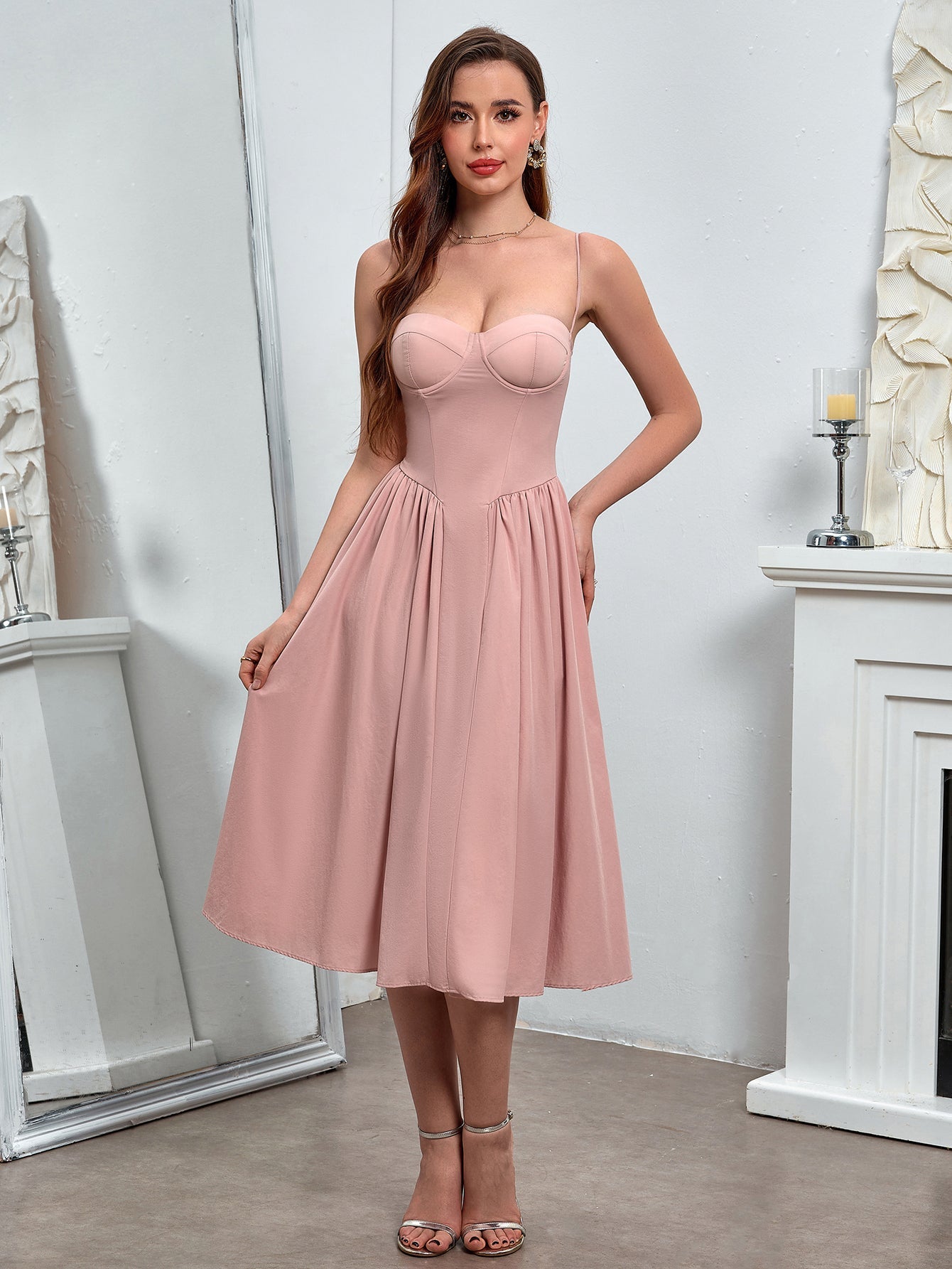 Classic Ivory A-Line Midi Dress