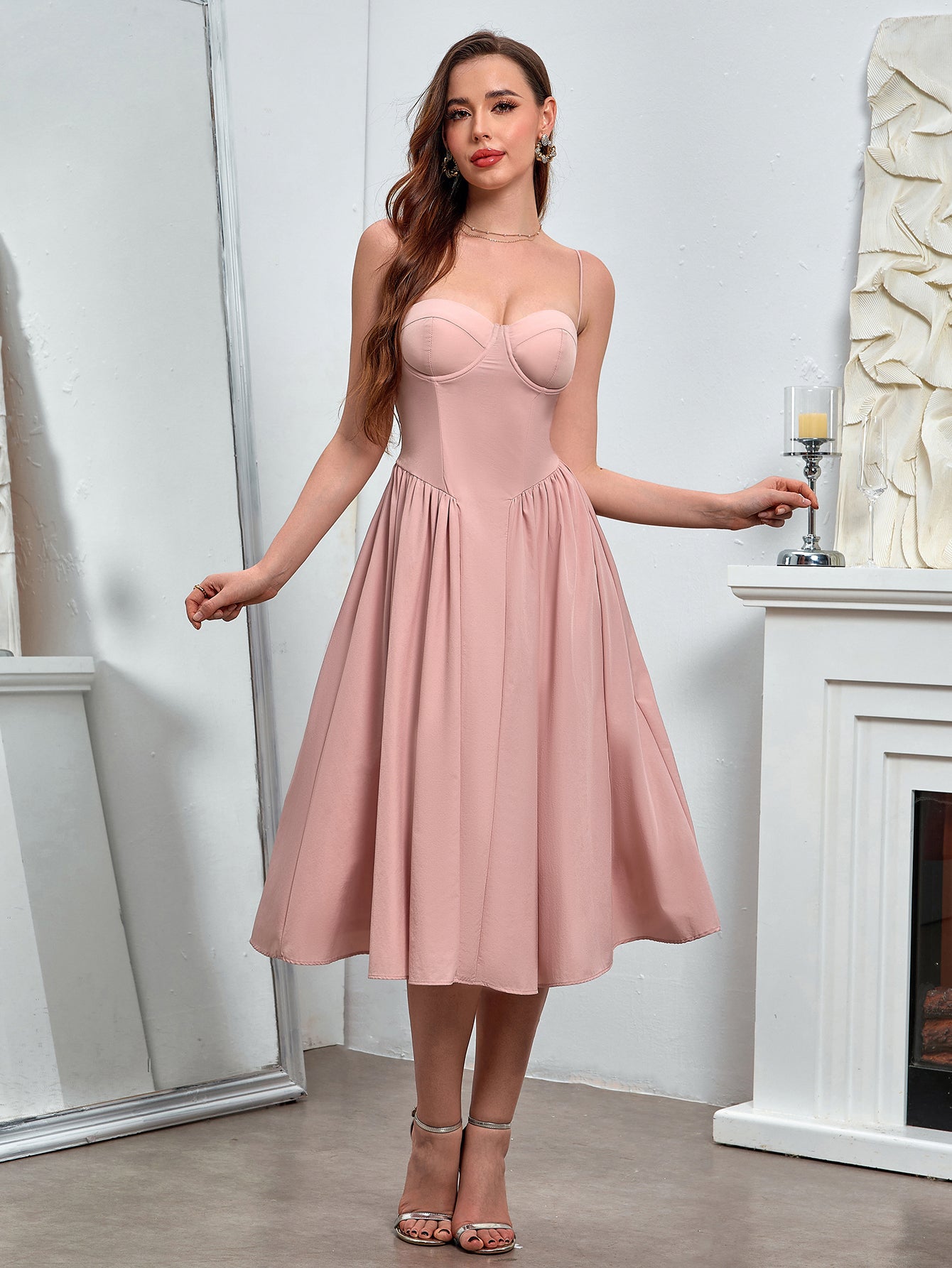 Classic Ivory A-Line Midi Dress