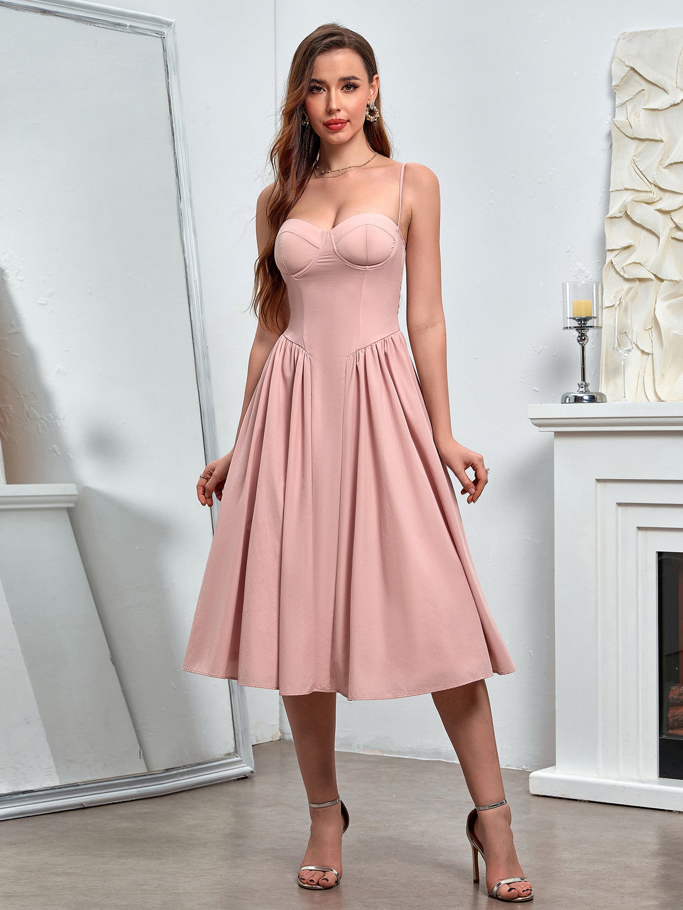 Classic Ivory A-Line Midi Dress