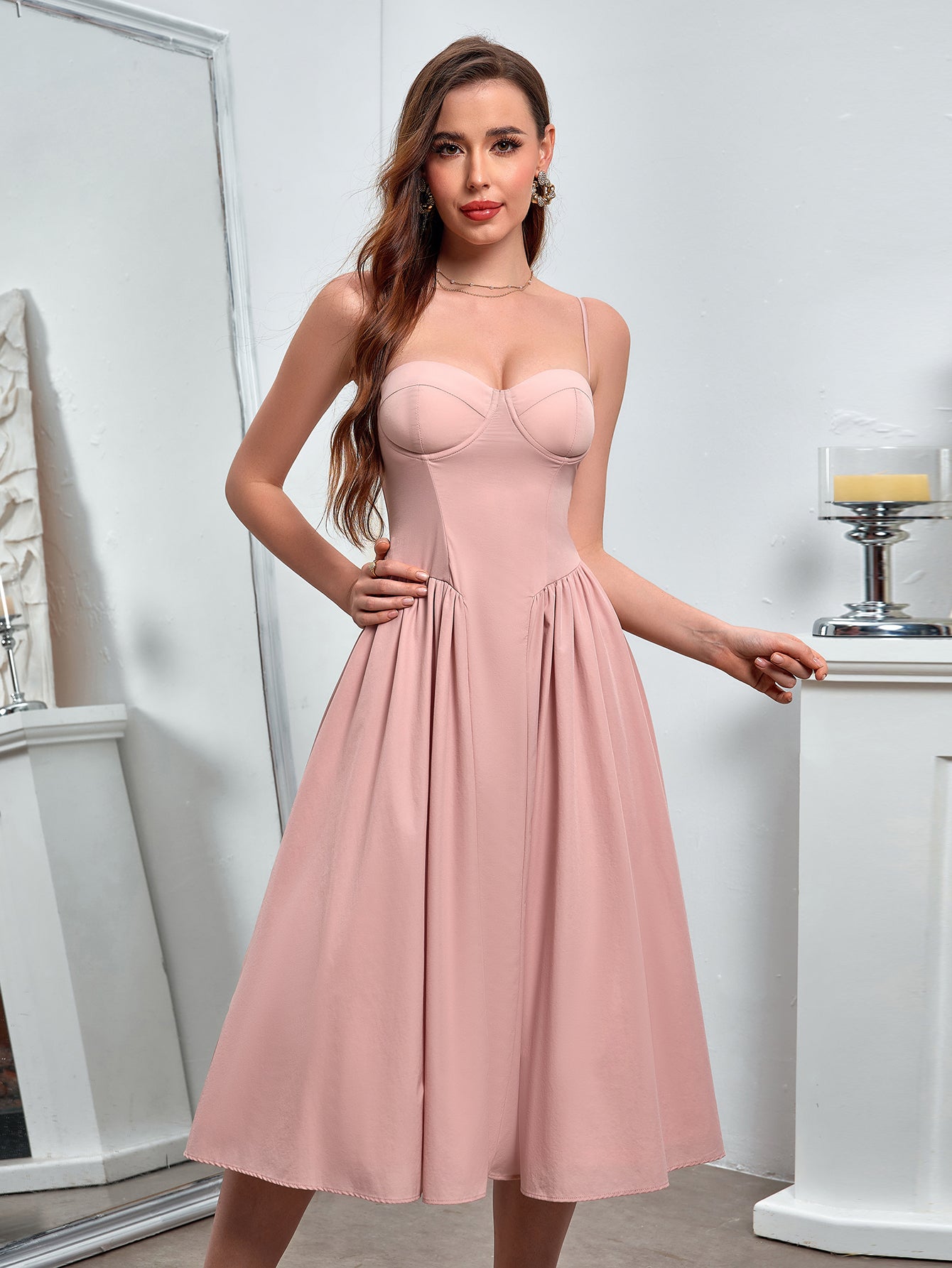 Classic Ivory A-Line Midi Dress
