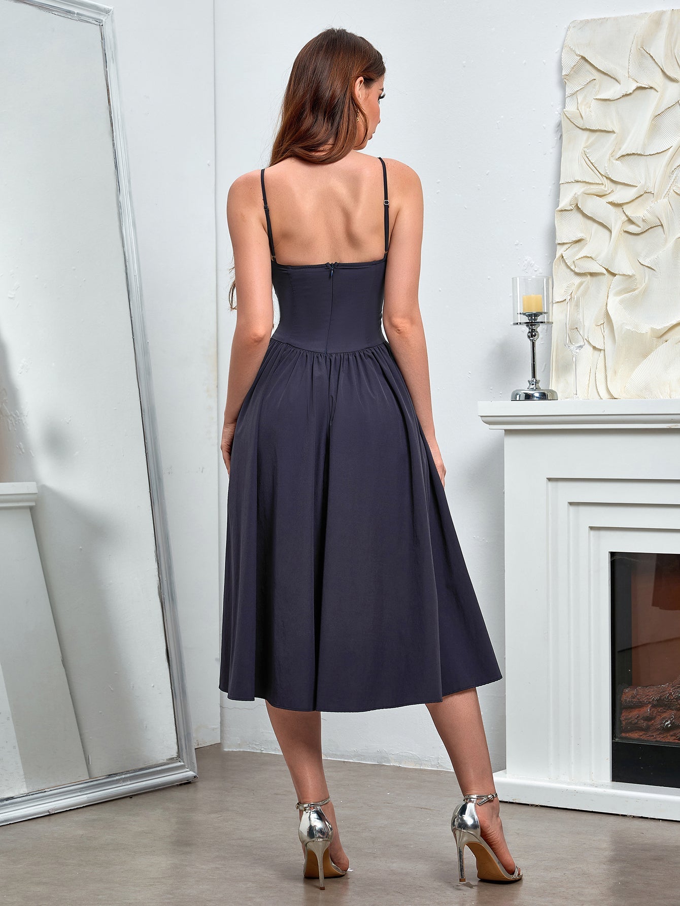 Classic Ivory A-Line Midi Dress