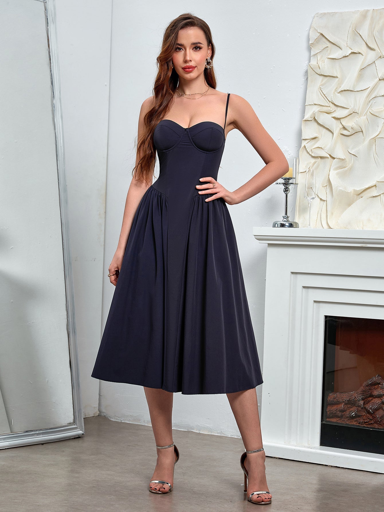 Classic Ivory A-Line Midi Dress