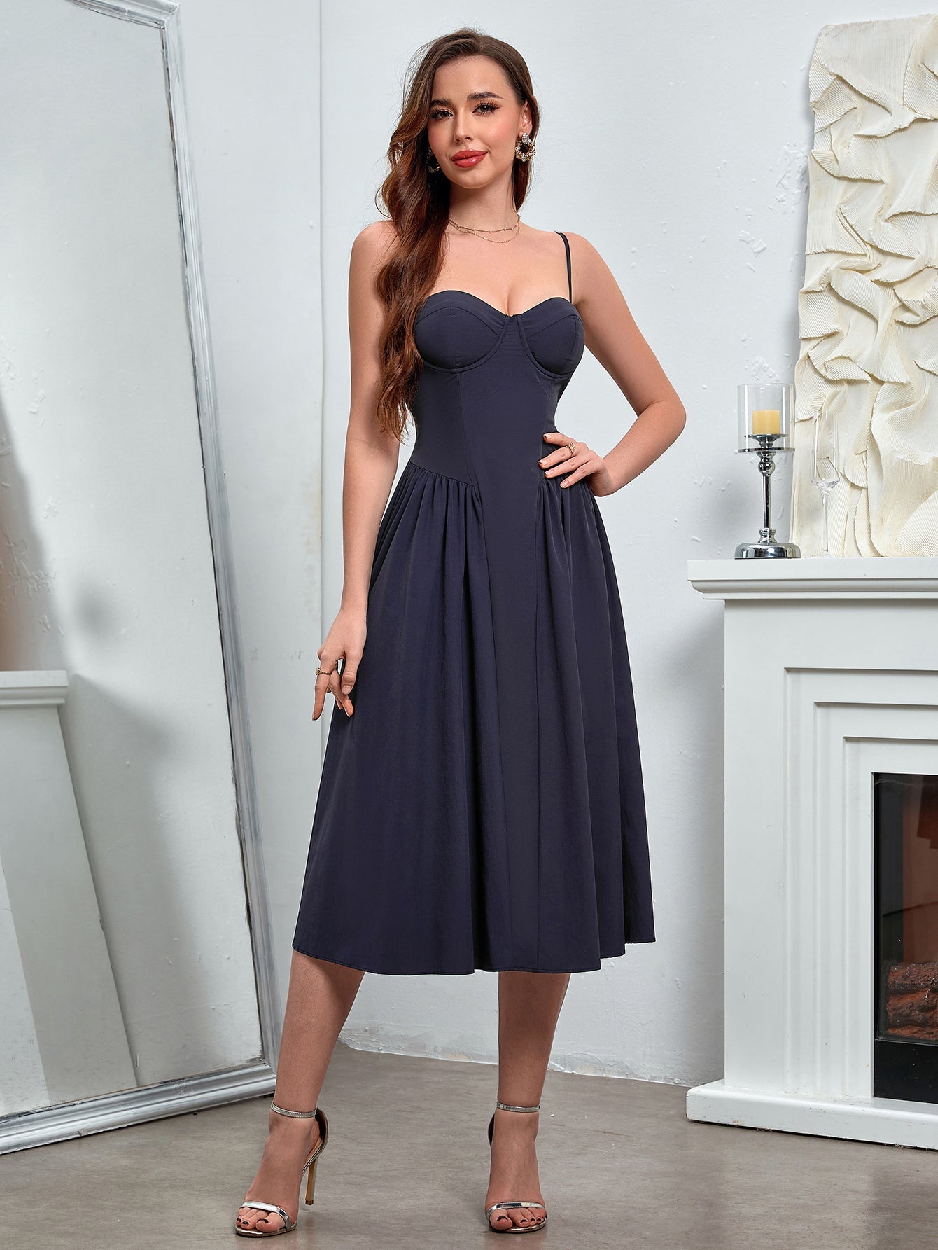 Classic Ivory A-Line Midi Dress