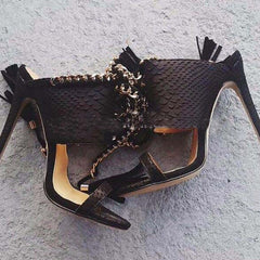 Peep Toe High Heel Lace-up Sandals