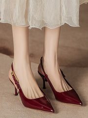 Pointed Toe Stiletto High Heel With Ankle Strap