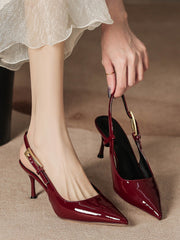 Pointed Toe Stiletto High Heel With Ankle Strap
