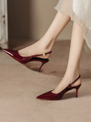 Pointed Toe Stiletto High Heel With Ankle Strap