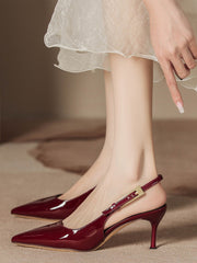 Pointed Toe Stiletto High Heel With Ankle Strap